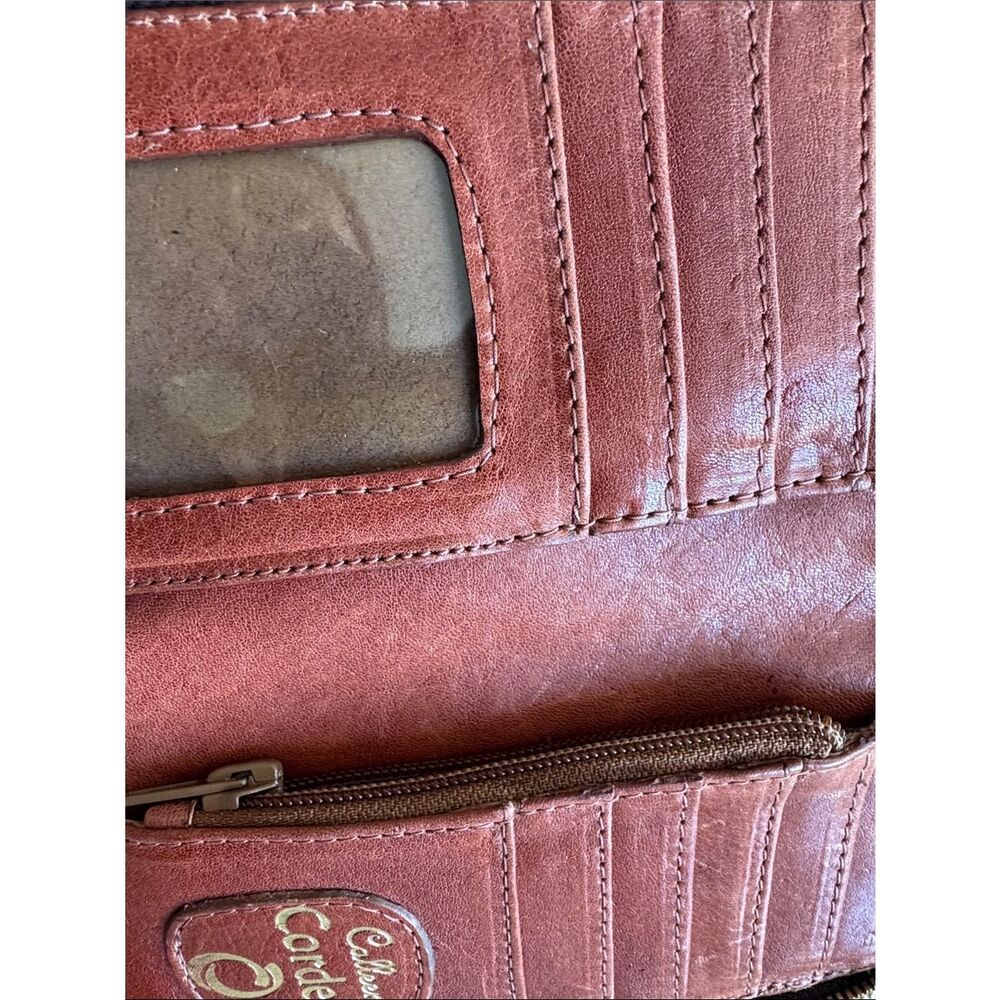 Calleen Cordero Brandy Leather Cell Phone Wallet Organizer Crossbody bag Clutch - Picture 10 of 12